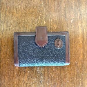 Vintage Dooney & Bourke Chocolate Brown/ Black Leather Wallet